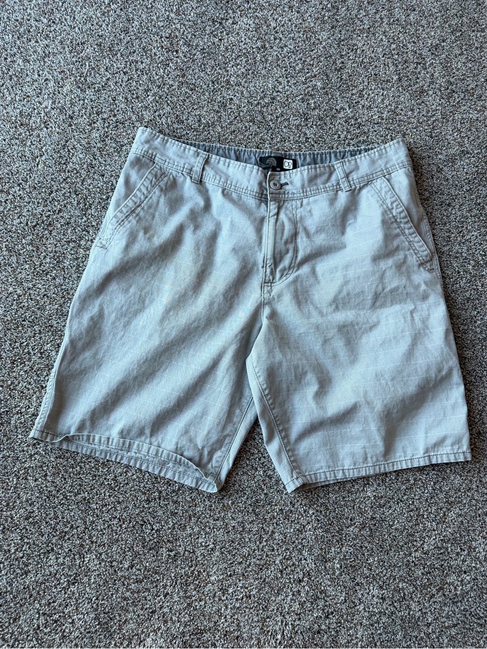 OP Ocean Pacific Men's Cargo Shorts Gray Plaid Cotton Size 38